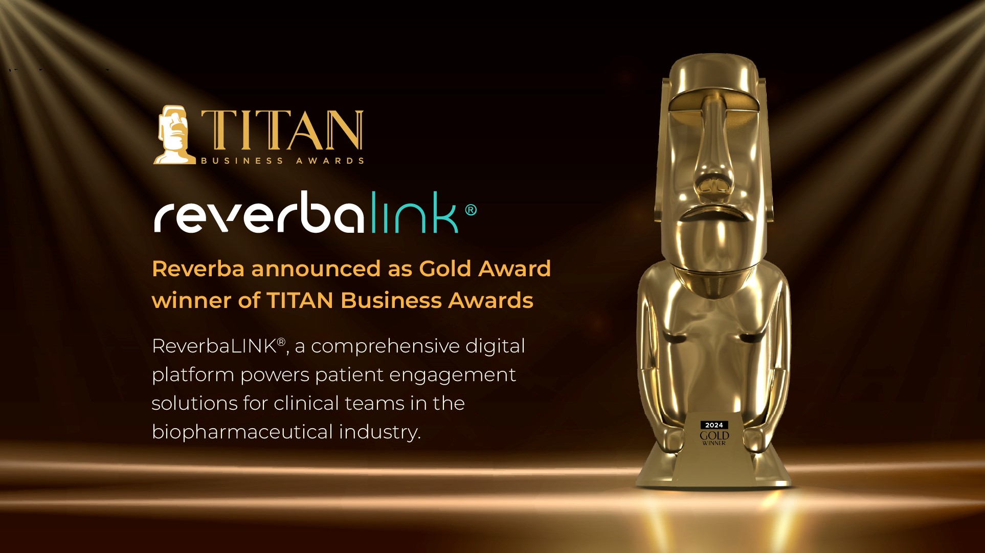 Reverba selected as a Gold Winner in the 2024 TITAN Business Awards.